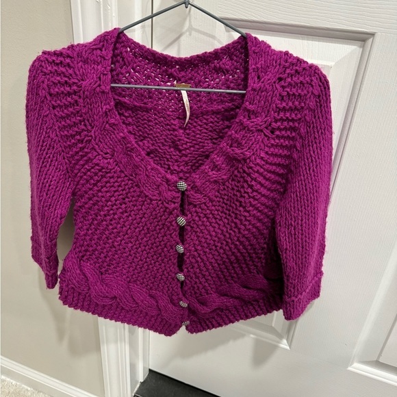 Free People Purple Knit Cardigan - Picture 4 of 10